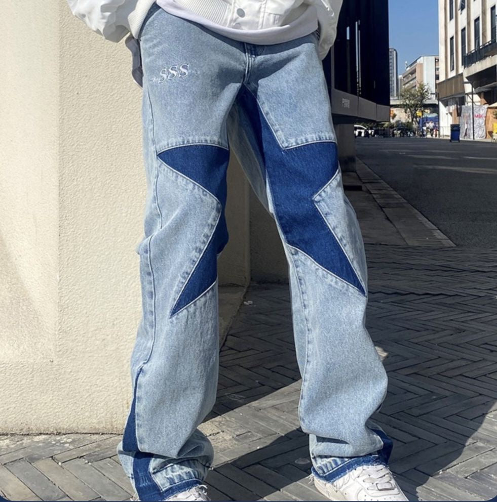 Blue Patchwork Denim