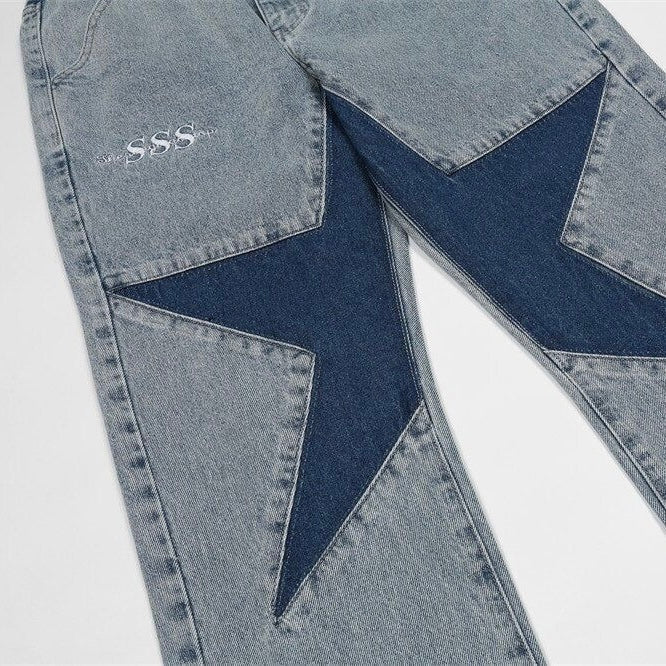 Blue Patchwork Denim