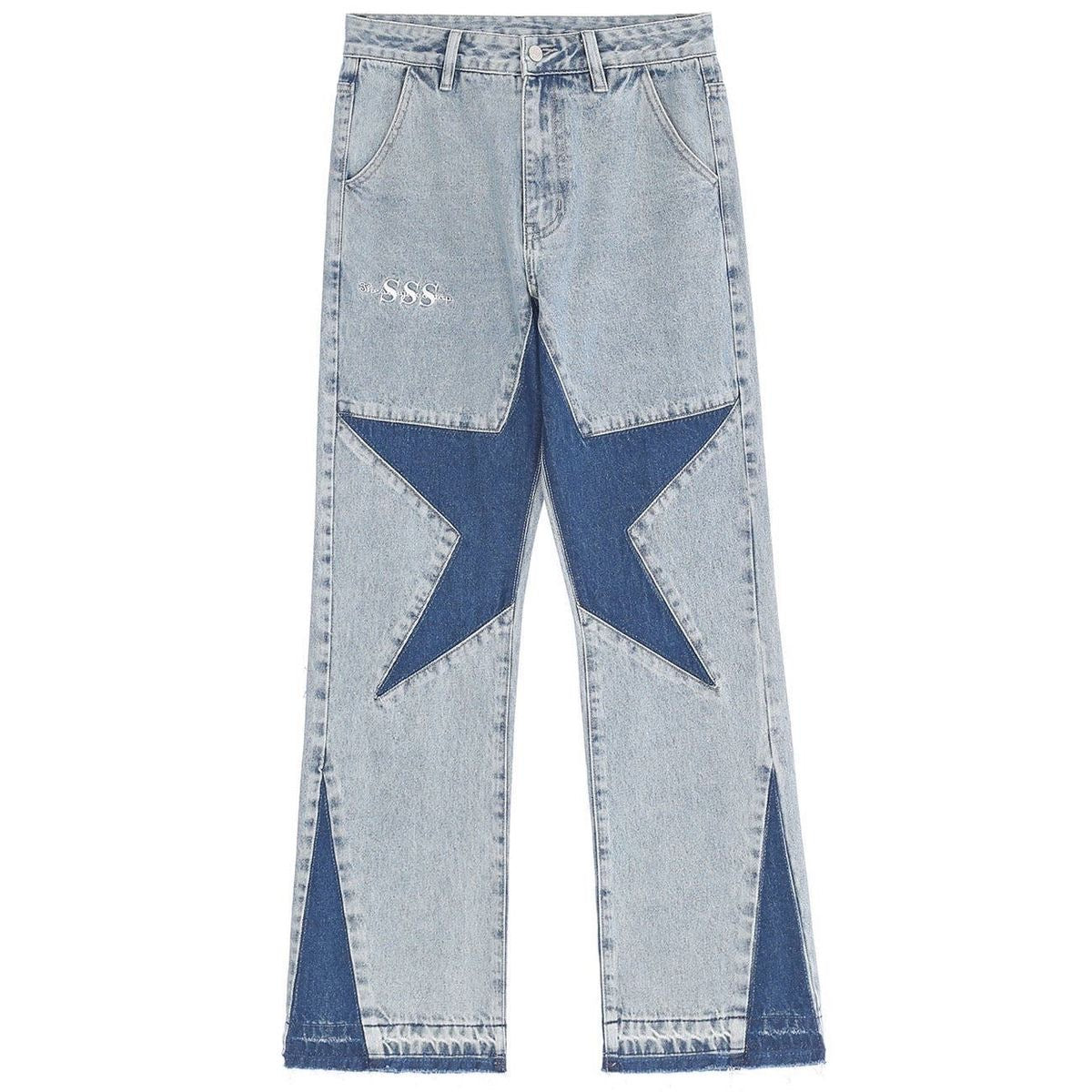 Blue Patchwork Denim